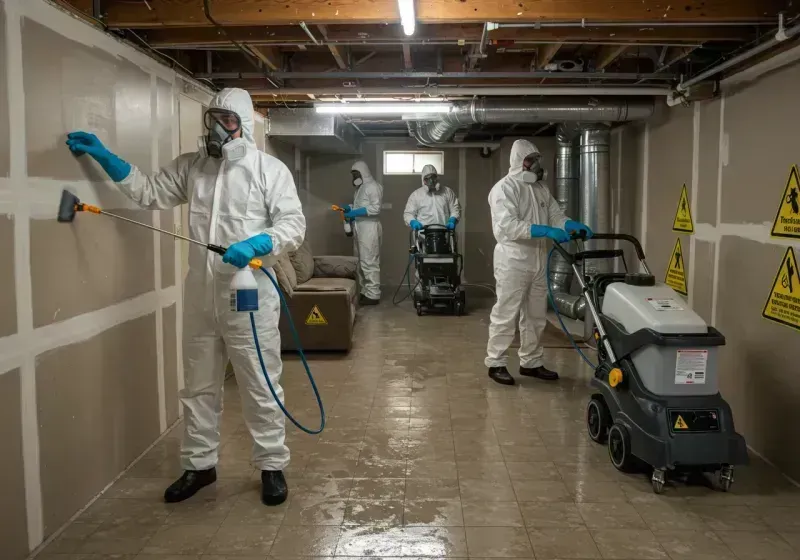 Basement Moisture Removal and Structural Drying process in Port Washington North, NY